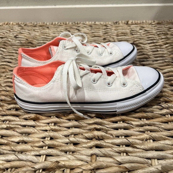 Converse Juniors shoes 4 Chuck Taylor double tongue all star OX‎ Hyper Orange - Picture 11 of 16